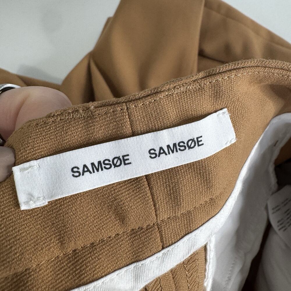 Samsoe Samsoe Paola Trousers Womens‎ Small Brown Sugar Wide Leg Minimalist Pants - Picture 7 of 13